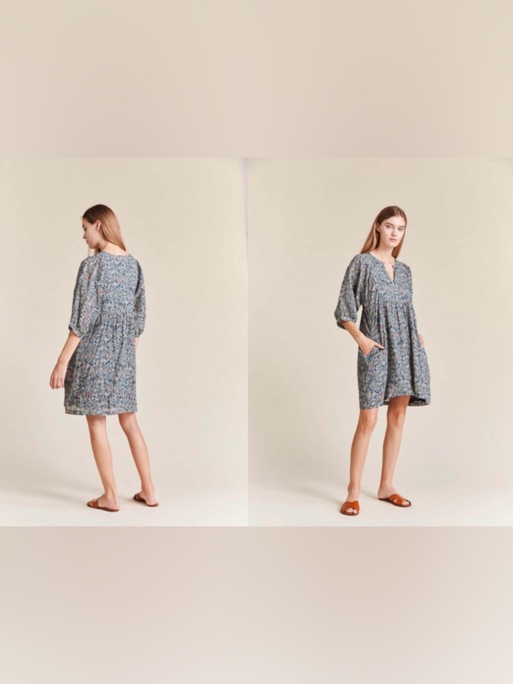 Tuckernuck Trovata Paola dress ditsy floral pintuck bib lined pockets